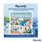 Figured'Art Mini Paint by Numbers Kit for Adults with Frame Travel Poster Santorini Sunrise Small format 8"x8" - Craft Art Painting DIY Canvas Already Stretched on a Wooden Frame